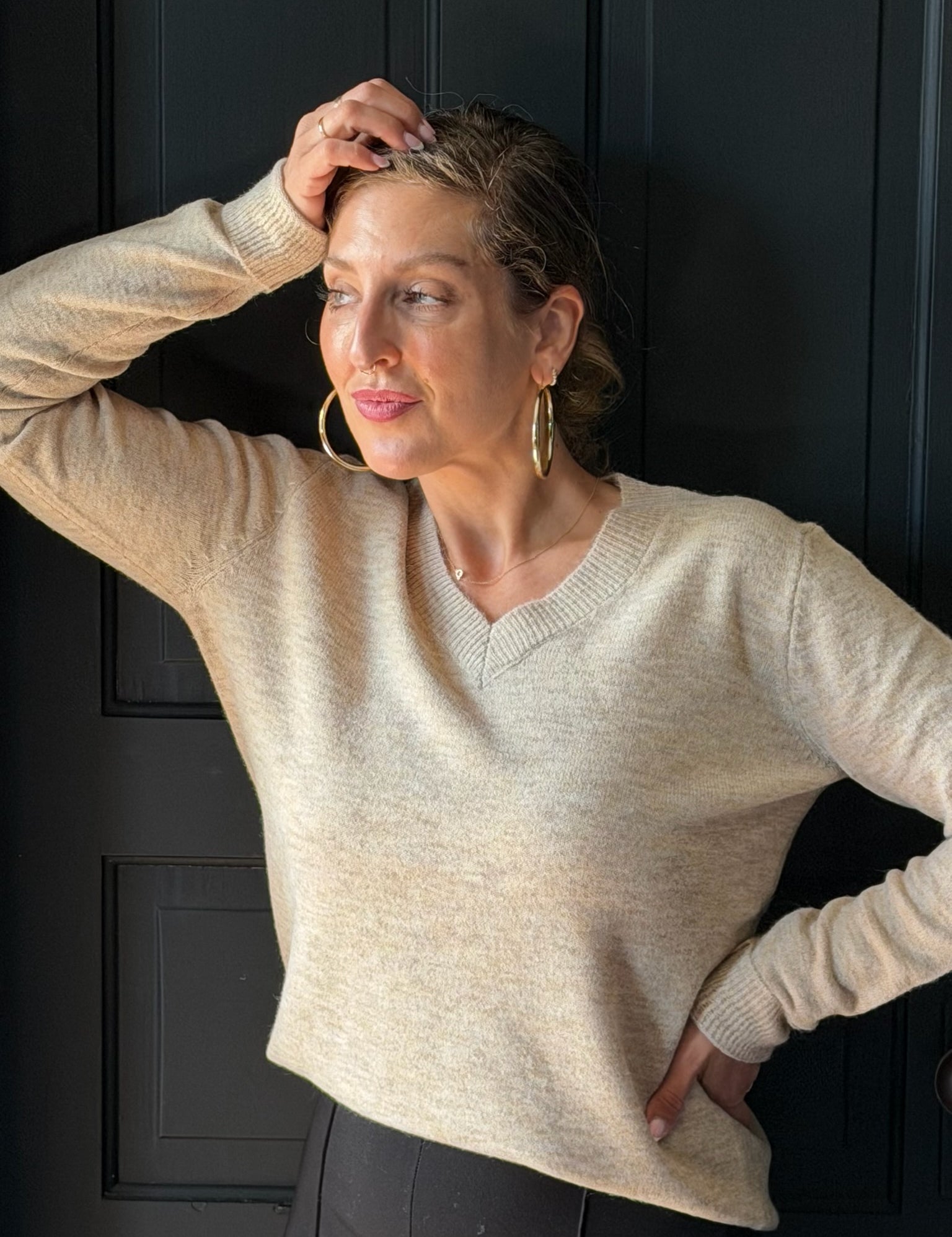 Nova Ultra Cozy V-Neck Wool Blend Sweater