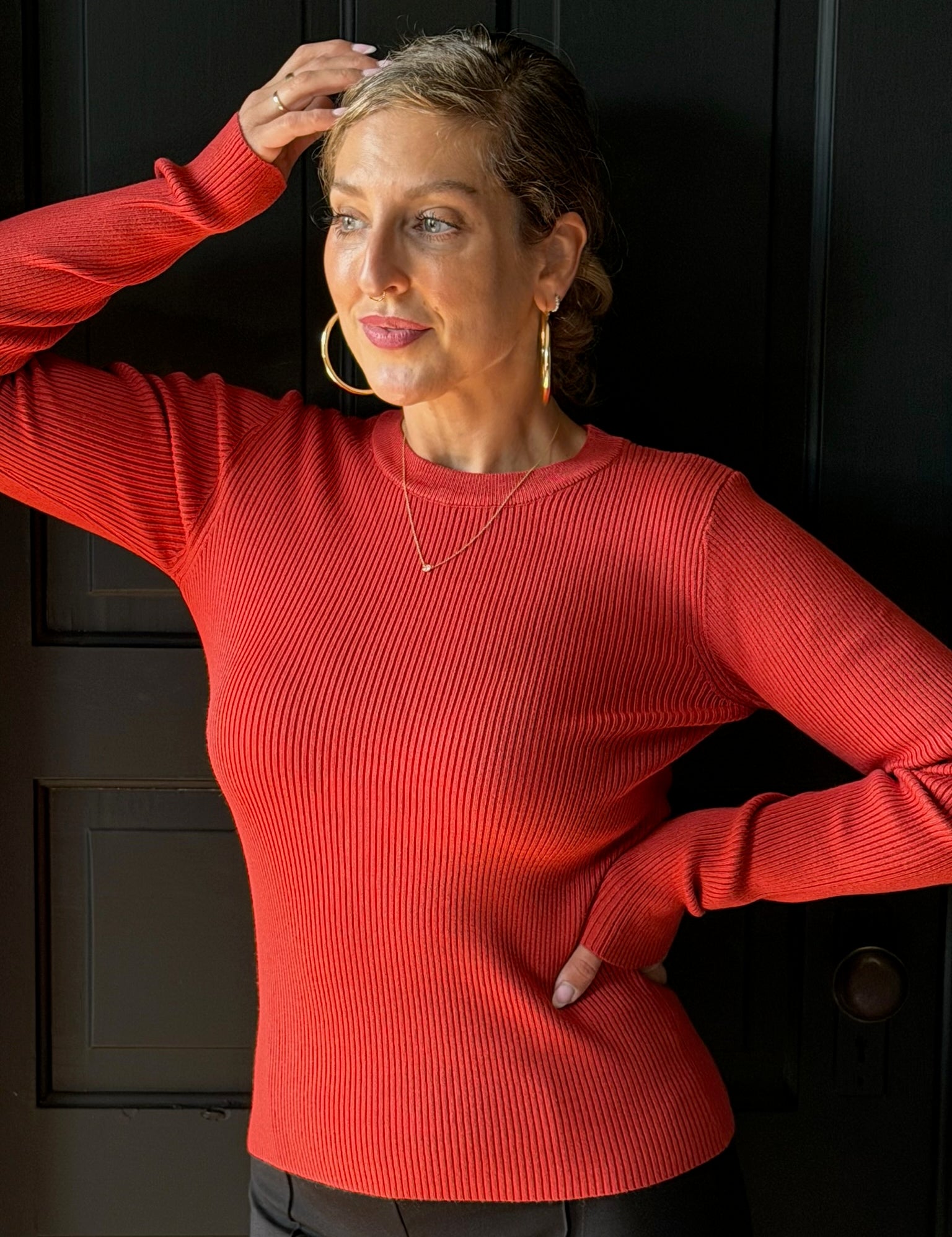 Marlow Classic Crewneck Long Sleeve Rib Sweater