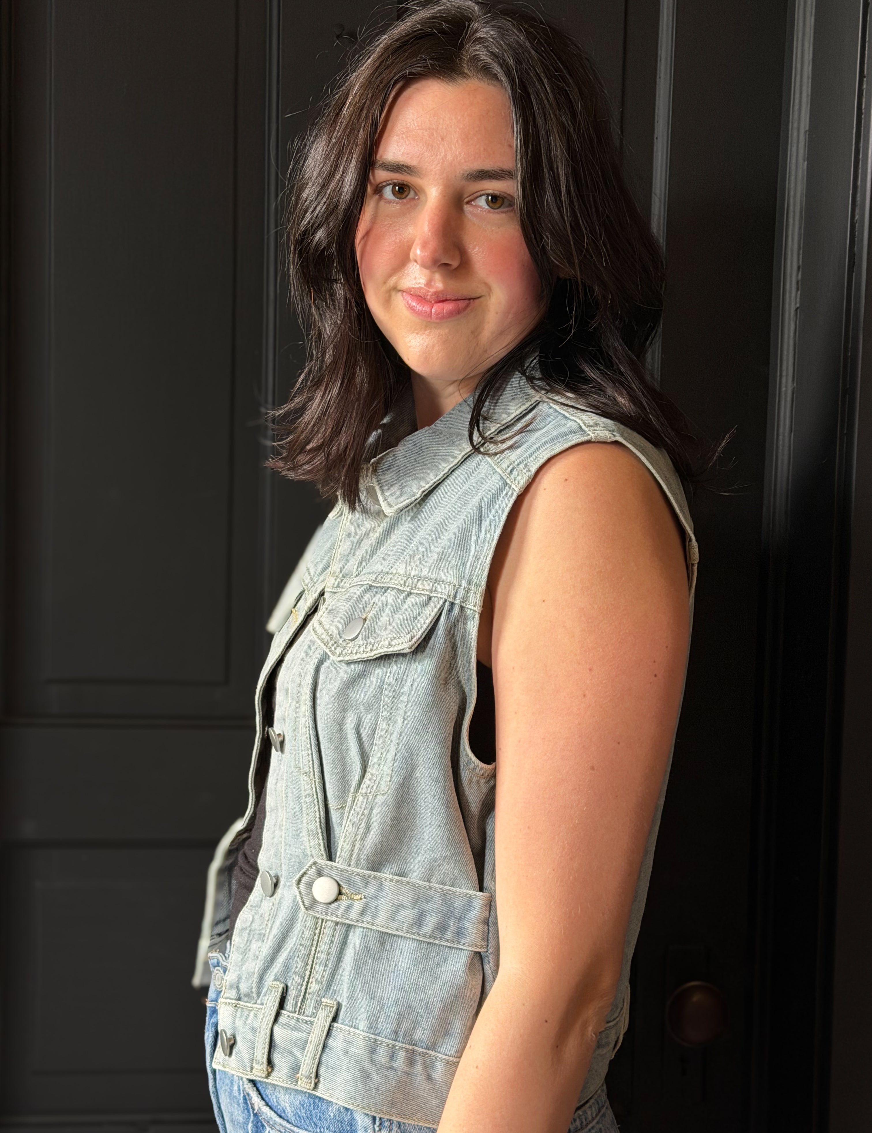 Hoffman Denim Button Front Vest