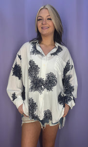 Harlow Blue Over Sized Button Down