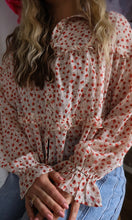 Kaya Clipdot Chiffon Floral Print Ruffled Blouse