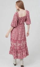 Jasmine Half Sleeve Smocked Bodice Midi Dress with Pocket