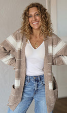 Maggie Striped Open Sweater Cardigan