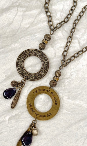 She Believed Necklace With Charm