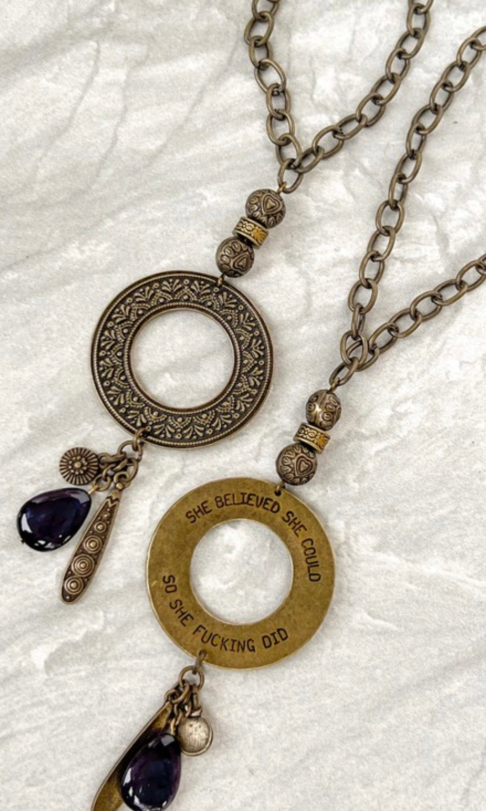 She Believed Necklace With Charm