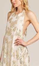 Ariba White Gold Halter Neck Maxi Dress