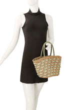 Eric Olive Woven Loop Handle Basket Tote