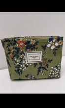 Posey Corduroy Flower Pattern Zipper Makeup Bag