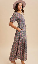 Linna Stone Smocked Cotton Floral Maxi Dress