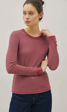 Ivan Burgundy Stitched Thermal Crew Neck Top