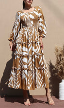 Jayden Printed Smocked Top Woven Midi Dress