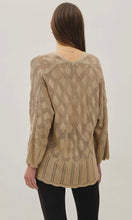 Luca Taupe Lightweight Crochet Cardigan with Scallop Hem
