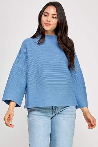 Milo Azure Loose Fit Long Sleeve Top