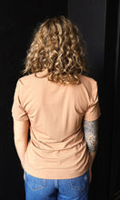 Nina Bronze Brown Cotton Jersey V-Neck T-Shirts