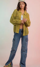 Geraldina Avocado  Lace Crochet Button Down Sheer Shacket