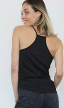 Georgiana Black Textured Mesh Racer Back Knit Cami Tank Top