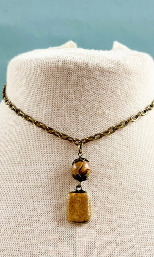 Sicily Jasper Beaded Short Necklace