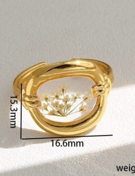 Ella 18k Stainless Steel Tarnish Free Floral Rings