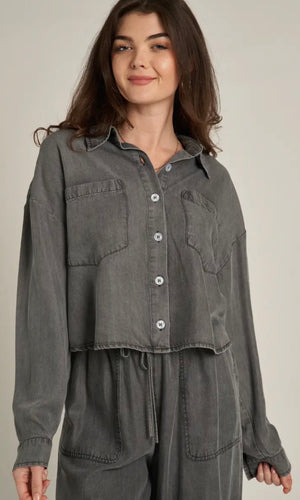 Olin Button Down Pocket Denim Top