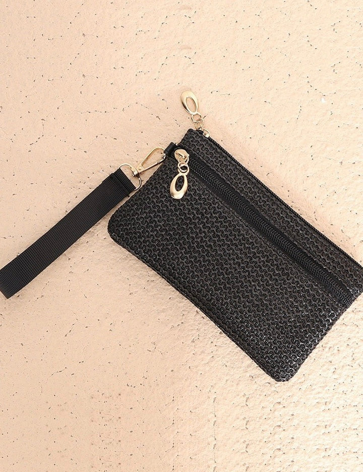 Romeo Boho Woven Straw Wristlet Wallet Bag