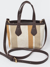 Emmette Stripe Woven Canvas Tote Bag