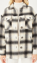 *SALE! Avale - Black Plaid Sherpa Lined Side Pocket Shacket Jacket