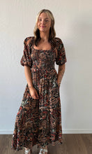Oden Printed Smocked Midi Dress