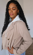 May Taupe Double Breast Twofer Crop Jacket