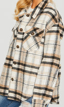 Aven Black Plaid Flannel Button Front Shacket Jacket