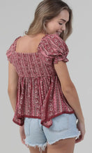 Rhea Lace Trim Hanky Hem Short Sleeve Top