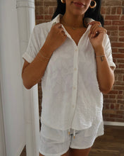 Tyson Off White Breezy Jacquard Short Sleeve Top