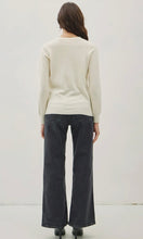 Nadia Ivory Viscose Crew Neck Soft Knit Sweater
