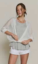 Akira Ivory Open Knit Front Sheer Cardigan