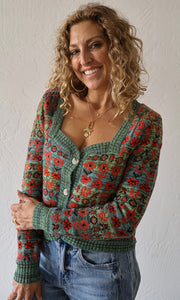 Milani Sweetheart Neckline Sweater Cardigan