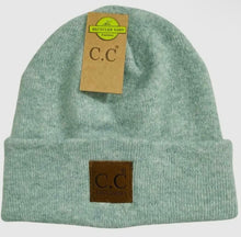 Soft Ribbed Leather Patch C.C. Beanie