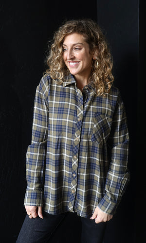 Norah Olive Robertson Plaid Long Sleeve Button Up Shirt