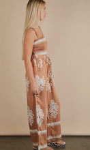 Madeline Taupe Boho Printed Smocking Detail Jumpsuit