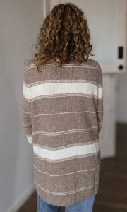 Maggie Striped Open Sweater Cardigan