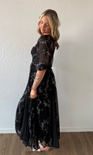 Oleen V Neck Twist Front Sheer Godet Maxi Dress