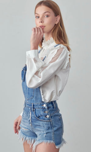 Freja Denim Short Overall Romper