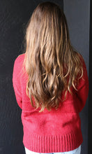 O'Shea Red Floral Cable Knit Sweater