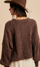 Letti Hazelnut Cotton Cable Knit Pullover