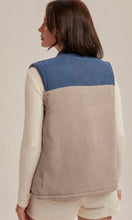Aleena Grey Corduroy Mixed Print Vest