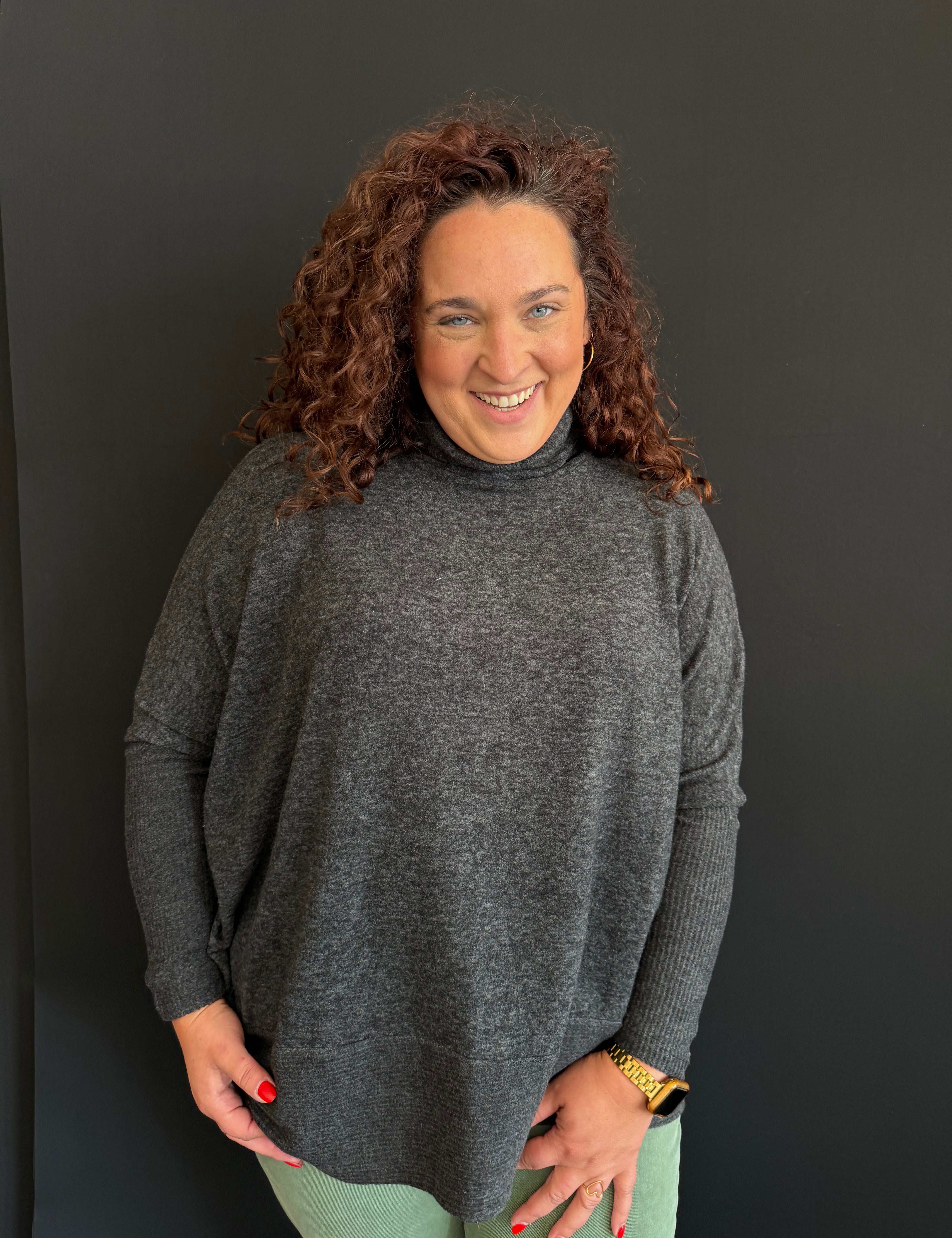 Odette Plus Brushed Melange Hacci Turtleneck Sweater