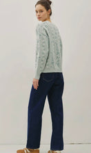 Promise Sage Cozy Floral Jacquard Sweater Top