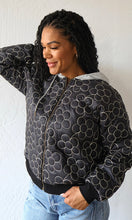Meridian Lurex Floral Embroidery Contrast Hooded Jumper