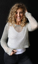 Orla Long Sleeve Open Knit Crop Top