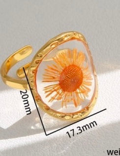 Ella 18k Stainless Steel Tarnish Free Floral Rings