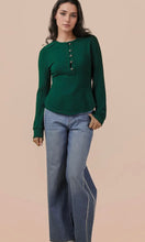 Nico Cable Knit Sleeve Detail Fitted Casual Top