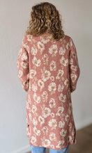 Harper Floral Print Collared Sweater Coat